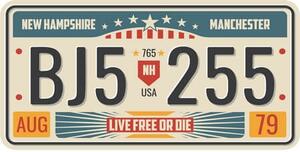 Ceduľa USA značky - New Hampshire Manchester 30,5cm x 15,5cm Plechová tabuľa