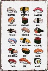 Ceduľa Sushi menu 30cm x 20cm Plechová tabuľa