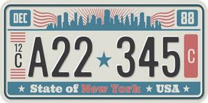 Ceduľa USA značky - New York 30,5cm x 15,5cm Plechová tabuľa