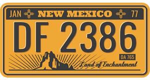 Ceduľa USA značky - New Mexico 30,5cm x 15,5cm Plechová tabuľa