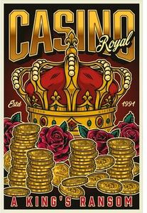 Ceduľa Casino - Royal Vintage style 30cm x 20cm Plechová tabuľa