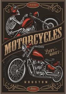 Ceduľa Motorcycles - Houston Vintage style 30cm x 20cm Plechová tabuľa
