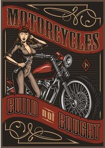 Ceduľa Motorcycles - Retro Vintage style 30cm x 20cm Plechová tabuľa