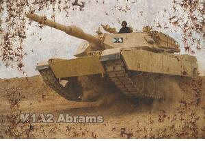 Ceduľa Tank Abrams M1A2 - ceduľa 30cm x 20cm Plechová tabuľa
