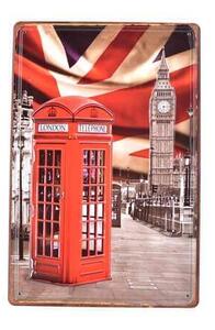 Ceduľa Londýn Telefónna Búdka Vintage style 30cm x 20cm Plechová tabuľa