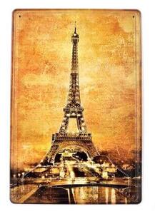 Ceduľa Pariž - Eiffel Tower Vintage style 30cm x 20cm Plechová tabuľa