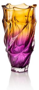 BOHEMIA FLAMENCO AMBER PURPLE VÁZA 300MM