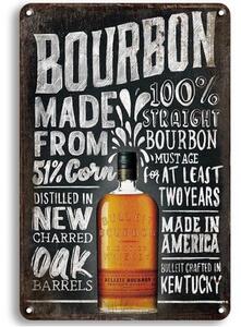 Ceduľa Bourbon Made From Vintage style 30cm x 20cm Plechová tabuľa