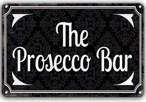 Ceduľa The Prosecco bar Vintage style 30cm x 20cm Plechová tabuľa