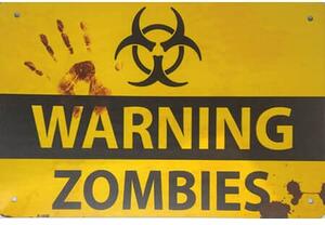 Ceduľa Warning Zombies Vintage style 30cm x 20cm Plechová tabuľa