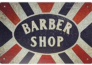 Ceduľa Barber Shop 40 x 30 cm Plechová tabuľa