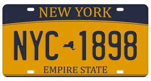 Ceduľa New York - Empire State 30,5cm x 15,5cm Plechová tabuľa