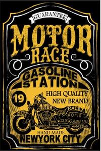 Ceduľa Motor Race Gasoline Station NewYork City Vintage style 30cm x 20cm Plechová tabuľa