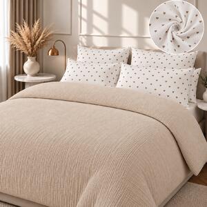 Mušelínové obliečky Beige Hearts Rozmer obliečok: Detský rozmer 90x135 cm, Obsah balenia: Set Balenie