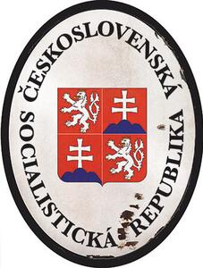 Ceduľa Československá Socialistická Republika old - historická tabuľa ČSSR 40cm x 30cm Plechová tabuľa