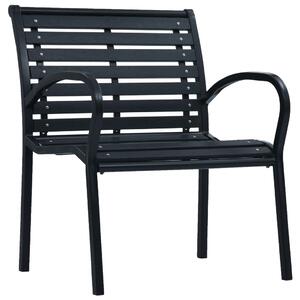 Záhradné stoličky 2 ks čierne oceľové a WPC