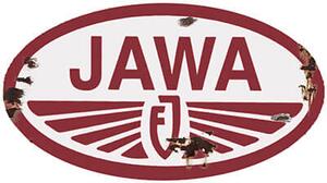 Ceduľa Jawa - logo old - historická ceduľa ČSSR 30cm x 20cm Plechová tabuľa