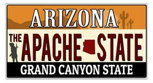 Ceduľa Arizona Apache state 30,5cm x 15,5cm Plechová tabuľa