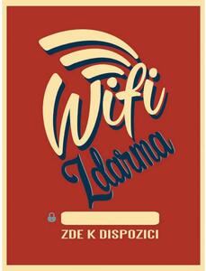 Ceduľa Wifi Zdarma Vintage style 30cm x 20cm Plechová tabuľa