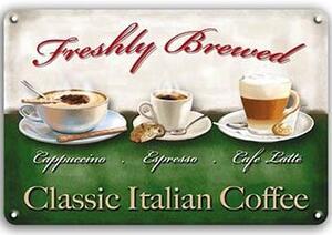 Ceduľa Classic Italian Coffee Vintage style 30cm x 20cm Plechová tabuľa