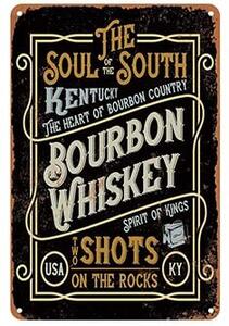 Ceduľa Bourbon Whiskey - Vintage style 30cm x 20cm Plechová tabuľa