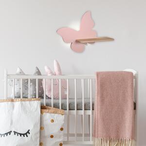 Candellux BUTTERFLY Nástenné svietidlo 5W LED 4000K IQ KIDS WITH CABLE, SWITCH AND PLUG PINK 21-85177