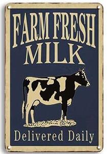 Ceduľa Farm Fresh Milk 30cm x 20cm Plechová tabuľa