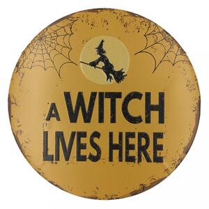 Ceduľa Witch Lives Here 30x30 cm Plechová tabuľa