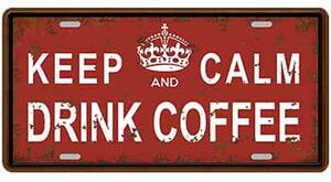 Ceduľa značka Keep Calm Drink Coffee - Pariž 30,5cm x 15,5cm Plechová tabuľa