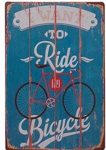 Ceduľa Ride Bicycle 30cm x 20cm Plechová tabuľa