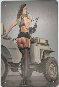 Ceduľa Sexi vojačka 30cm x 20cm Plechová tabuľa