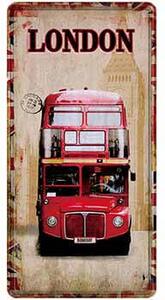 Ceduľa značka London Bus - Londín 30,5cm x 15,5cm Plechová tabuľa