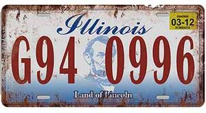 Ceduľa značka Illinois 30,5cm x 15,5cm Plechová tabuľa