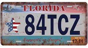 Ceduľa značka Florida 30,5cm x 15,5cm Plechová tabuľa