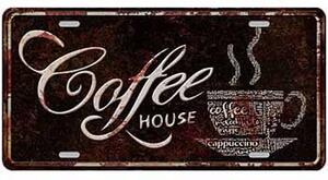 Ceduľa značka Coffee House 30,5cm x 15,5cm Plechová tabuľa