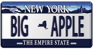 Ceduľa značka New York Big Apple 30,5cm x 15,5cm Plechová tabuľa