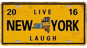 Ceduľa značka Live New York Laugh 30,5cm x 15,5cm Plechová tabuľa