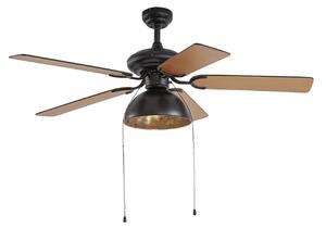 Stropné Lampa Lucande, Shamoian, Čierna, Obývacia izba, Kov, Vintage