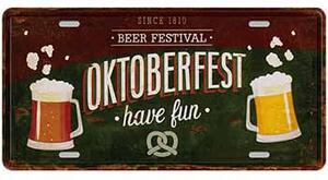 Ceduľa značka Oktoberfest 30,5cm x 15,5cm Plechová tabuľa