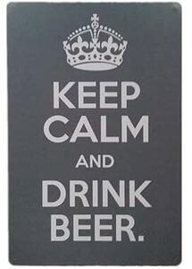 Ceduľa Keep Calm Drink Beer 30cm x 20cm Plechová tabuľa