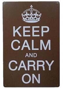 Ceduľa Keep Calm Carry On 30cm x 20cm Plechová tabuľa