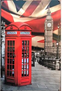 Ceduľa Londýn telefónna búdka 30cm x 20cm Plechová tabuľa