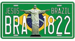 Ceduľa značka Brazil 30,5cm x 15,5cm Plechová tabuľa