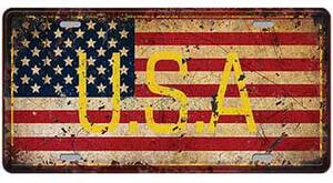 Ceduľa značka vlajka USA 30,5cm x 15,5cm Plechová tabuľa