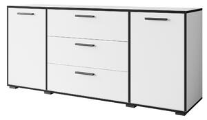 MINIO Komoda TOGA, 150 cm, komoda do obývačky – biela / čierna