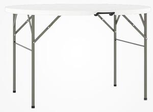 Skladací Okrúhly Stôl 122 cm - Biely