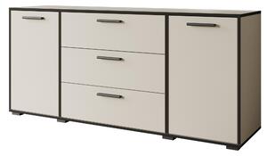 MINIO Komoda TOGA, 150 cm, komoda do obývačky – farba: kašmírová béžová / čierna