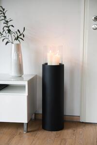 Okrúhly svietnik CANDIRO, sklolaminát, výška 80 cm, čierný