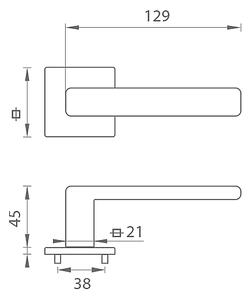 Dverové kovanie MP TI - SONIA - HR 3095Q 5S (OLV - Mosadz leštená lakovaná ), kľučka-kľučka, Bez spodnej rozety, MP OLV (mosadz leštená a lakovaná)