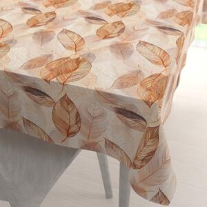 Biante Dekoračný obdĺžnikový obrus Elen PM-133 Hnedo-béžové listy na režnom 50x100 cm